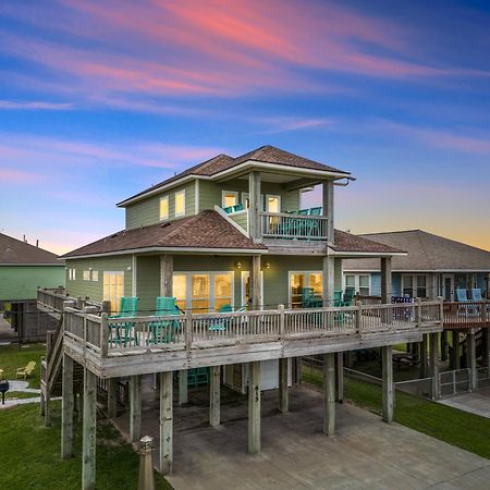 Seas The Day! 4Br Retreat, Hot Tub, Game Room, Firepit & Gulf Views Port Bolivar Esterno foto