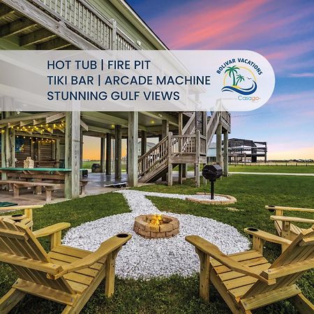 Seas The Day! 4Br Retreat, Hot Tub, Game Room, Firepit & Gulf Views Port Bolivar Esterno foto